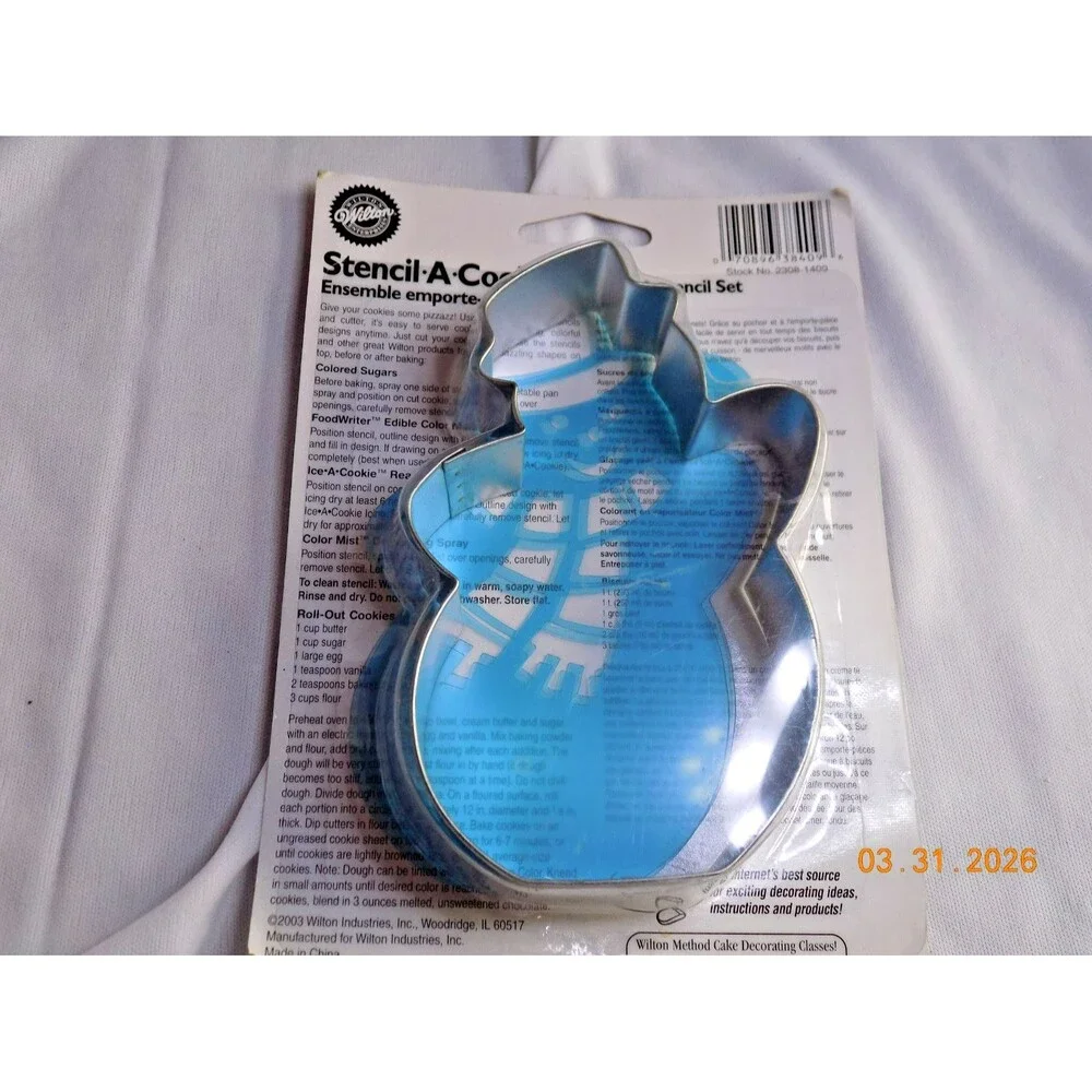 NIP Wilton Stencil-A-Cookie Cutter & Stencil Set - Snowman